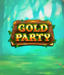 Discover the fairy-tale forest of Gold Party slot by Pragmatic Play, featuring a rustically styled wooden sign engraved with golden letters. The backdrop of misty green forest which adds a mystical touch to the overall ambiance. Ideal for fans of nature-themed slots, offering a captivating adventure. 